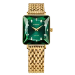 JOWISSA J8.067.M - FACET PRINCESS 25mm - Gold/Green - Damski - Zegarek na bransolecie