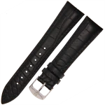 HORIDO 9612 - CZARNY - 20mm - Skórzany pasek do zegarka o strukturze Aligatora