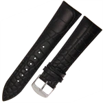 HORIDO 9612 - CZARNY - 22mm - Skórzany pasek do zegarka o strukturze Aligatora