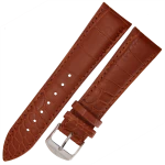 HORIDO 9612 - ŚREDNI BRĄZ - 22mm - Skórzany pasek do zegarka o strukturze Aligatora