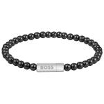 BOSS 1580789M - SPHERE BEADS - Męska - Bransoletka z kamieniami ONYKS