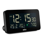 BRAUN BC10B - 13,5x7,5cm - CZARNY - Budzik elektroniczny z datą i temperaturą