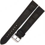 LAVVU Croco XXL LSJXB20 - 20mm - CZARNY - Skórzany pasek do zegarka