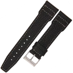 LAVVU Cut LSEAB22 - 22mm - CZARNY - Skórzany pasek do zegarka