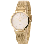 FUJI Time L7127QG - SILVER - Damski - Zegarek kwarcowy na bransolecie mesh