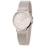 FUJI Time L7127QS - SILVER - Damski - Zegarek kwarcowy na bransolecie mesh