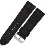 LAVVU Croco LSJUB24 - 24mm - CZARNY - Skórzany pasek do zegarka