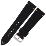 LAVVU Retro LSNUB22 - 22mm - Czarny - Skórzany pasek do zegarka