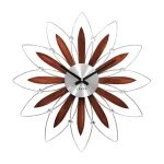 LAVVU Crystal Flower LCT1111 - 49cm - ŚREDNI BRĄZ - Zegar ścienny