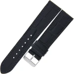 LAVVU Croco LSJUB20 - 20mm - CZARNY - Skórzany pasek do zegarka
