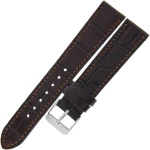 LAVVU Croco LSJUC18 - 18mm - CIEMNY BRĄZ - Skórzany pasek do zegarka