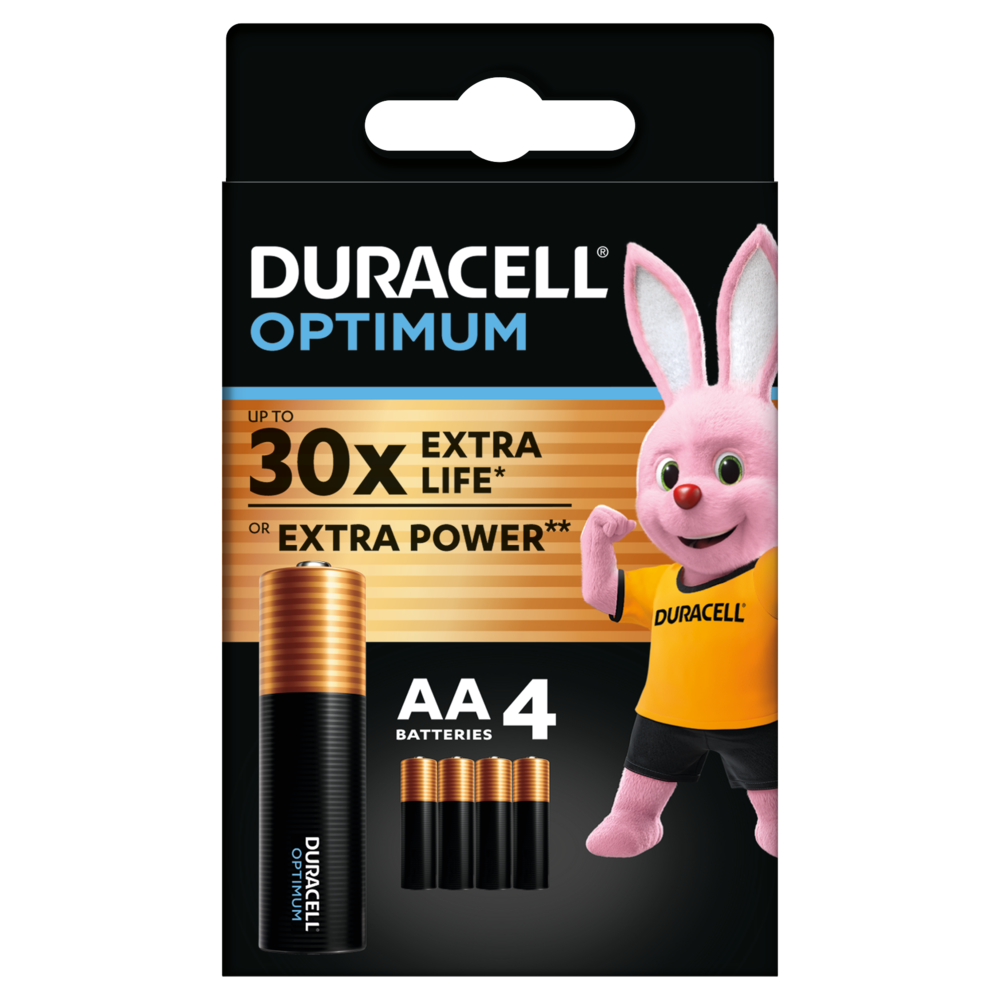 DURACELL AA LR6 Optimum - 1,5V - 4x Bateria alkaliczna - Opakowanie